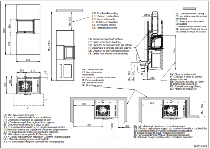 Židinys Jotul FS 520 FL su Izoliacine apdaila 1