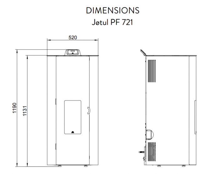 Jotul PF 721 dimensions