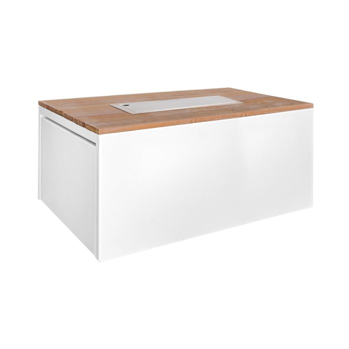 Stalas su židiniu Easyfires Cube Rectangle White 2
