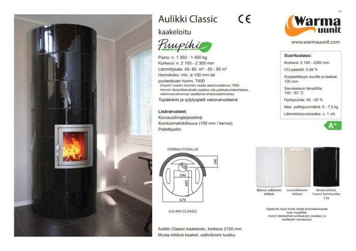 Warma-Uunit Classic tiled balta 3