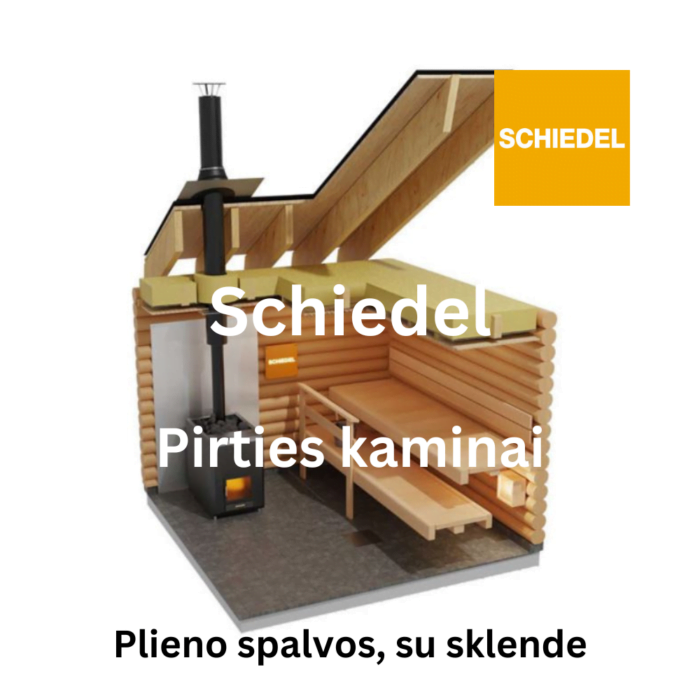 Schiedel pirties kamino komplektas (2,4 m ilgio, 115 mm vidinio diametro, PLIENO spalvos su sklende) 1
