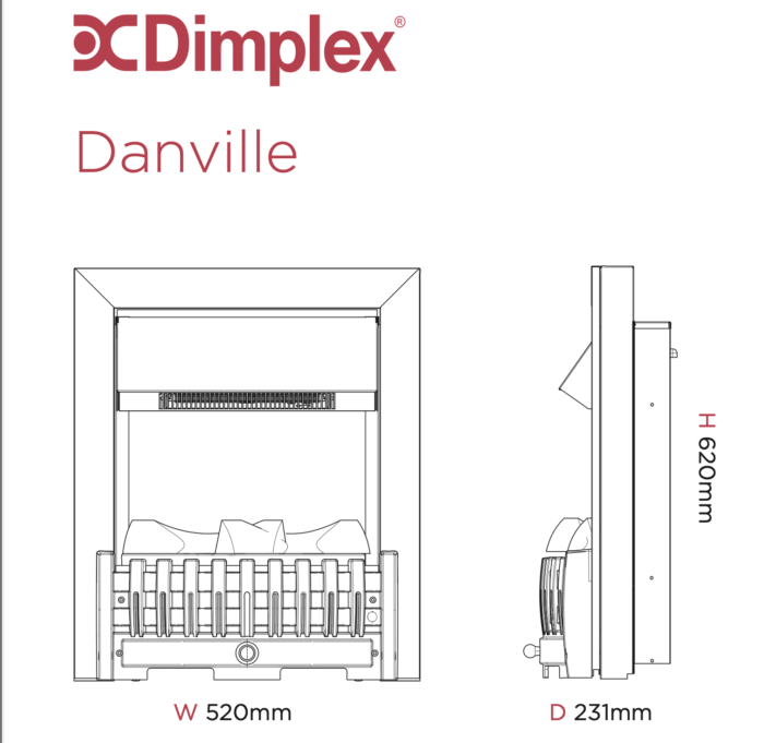vandens garų židinys DIMPLEX Opti-myst Danville juodas 3
